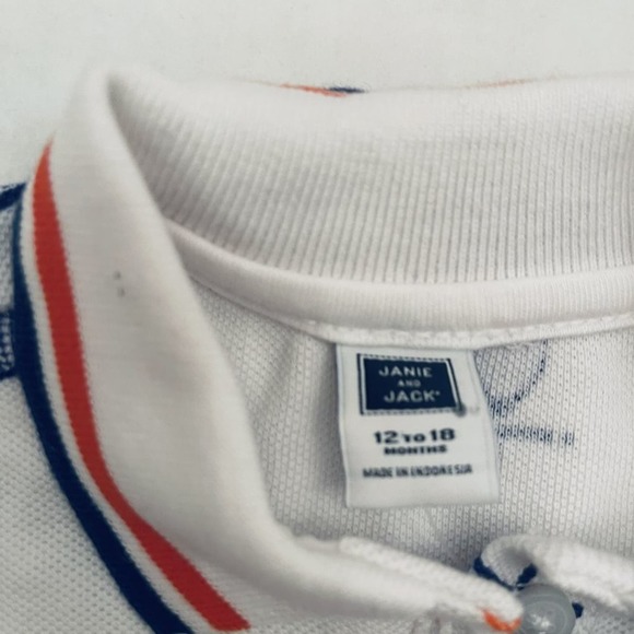 NWT Janie And Jack Infant White Sports Tennis Print Sleeveless Polo 12-18 Months - Picture 6 of 6
